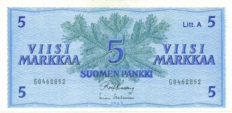 5 Markkaa 1963 Litt.A G0462852